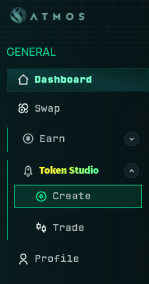 Navigation to Token Studio Create
