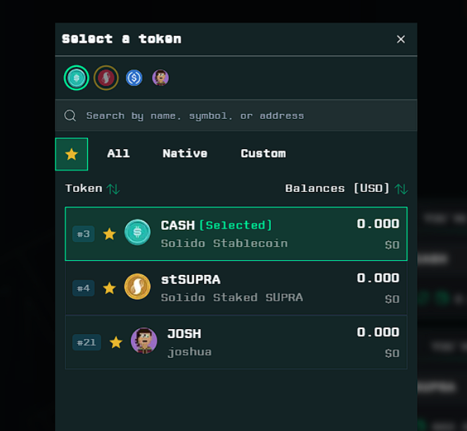Token Selector